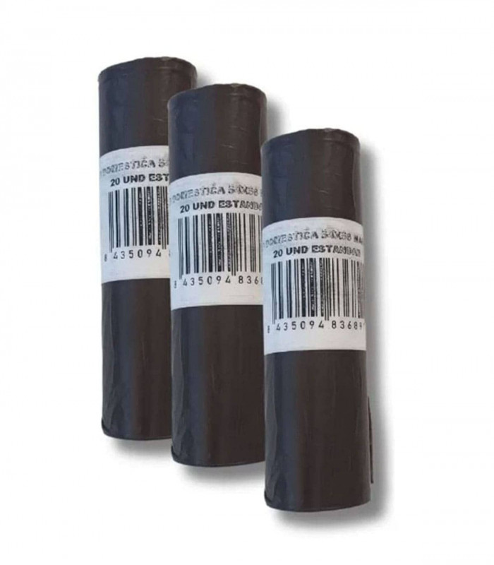 Bolsas de Basura Doméstica 54x58 Negra 20u