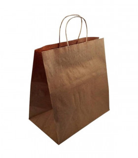 Bolsa Papel Kraft Asa Rizada x 25 und.
