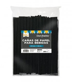 Caña Papel Negra 20x6 x 250und