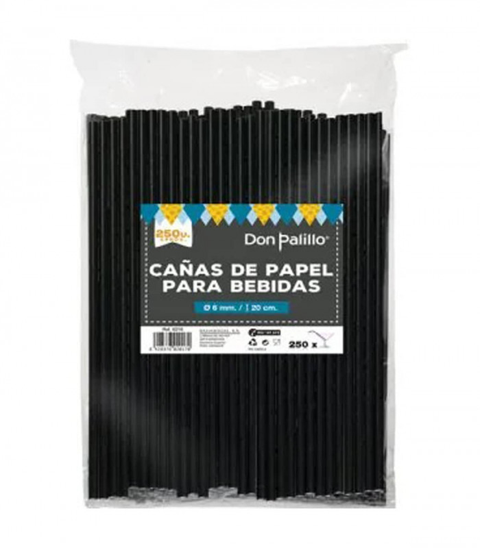 Caña Papel Negra 20x6 x 250und