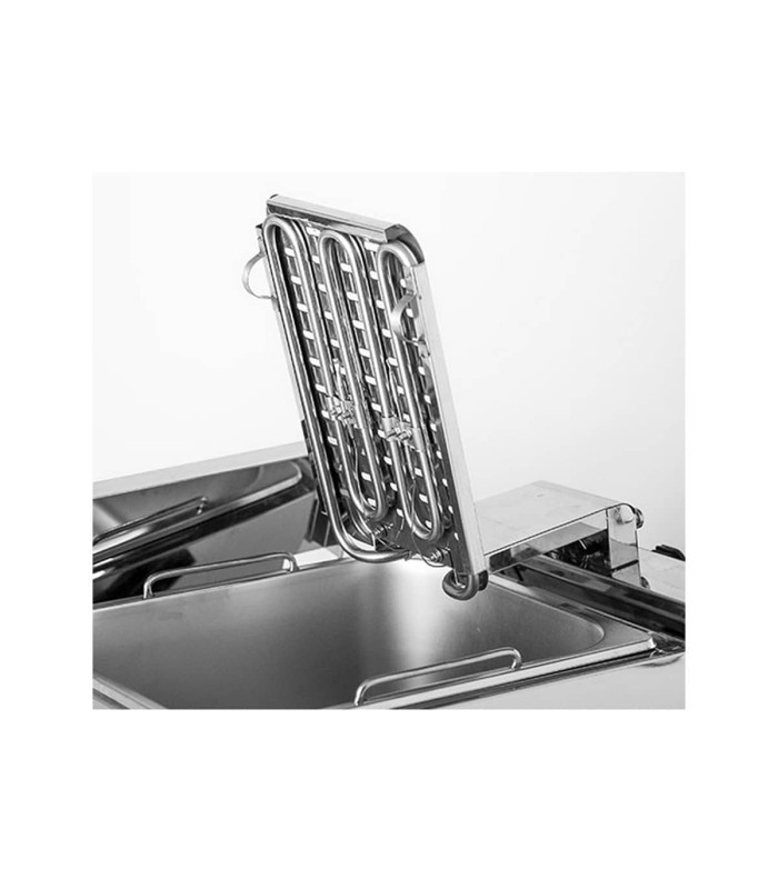 Freidora Eléctrica Doble 16+16 litros con Grifo