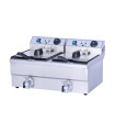 Freidora Eléctrica Doble 10+10 litros con Grifo